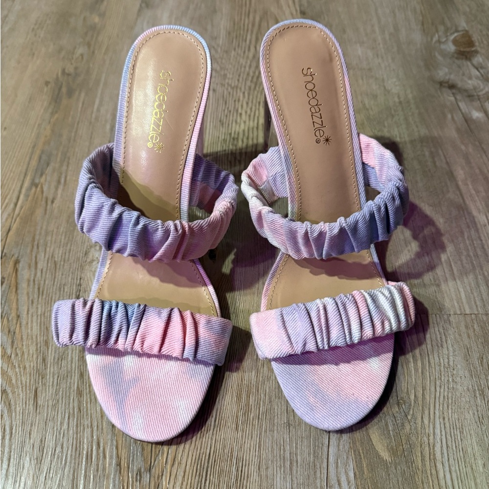 Shoe Dazzle Pastel Pink and Purple Sandals
